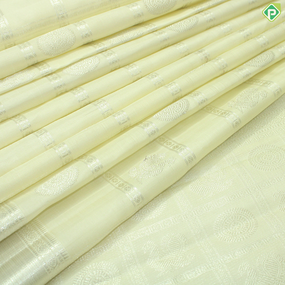 Sandal Wood Color Silver Zari With Self Color Border Traditional Silk Saree