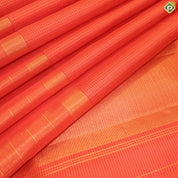 Chili Red Gold Zari Vaira Oosi Checks With Self Color Lines Border Traditional Silk Saree