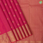 Dark Pink Gold Zari Chagaram Flower Motif Design Self Colour Vanasingaram Bavanji Border Design Traditional Silk Saree