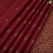 Beetroot gold zari vairaoosi fancy mango double parrot butta self gold zari green edge border traditional silk saree