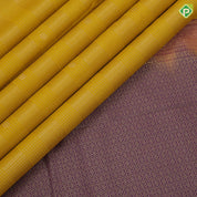 Mustard yellow gold zari vairaoosi checkered butaa purple gold zari peacock yaali border art silk saree