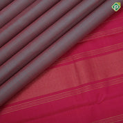 Dusty grey dual tone plain weaved rose pink gold zari border plain traditional vintage silk saree