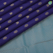 Royal Blue Gold Zari Flower Butta Design Rexsona Green Ruthracham Flower Border Design Pure Mix Silk Saree