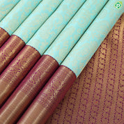 pista green gold zari grand floral contrast purple with gold zari exclusive bridal silk saree