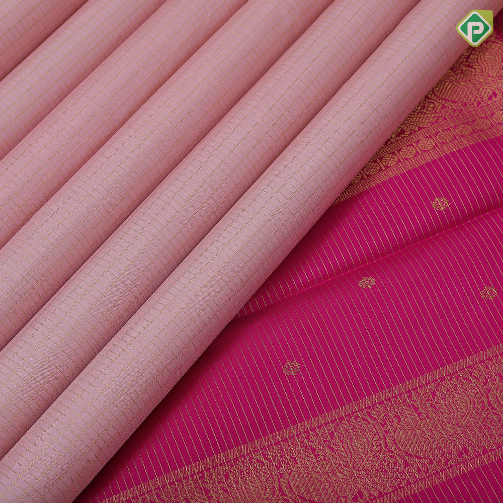 peach pink gold zari vairaoosi kattam rani pink gold zari double peacock arch design bentex border vintage silk saree