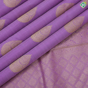 Lavender gold zari thilagam butta design self gold zari zig zag edge border traditional silk saree