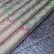 Very Pale Red Thread Work With Self Color Border Silver Zari Meena Work Border Trendy Silk Saree