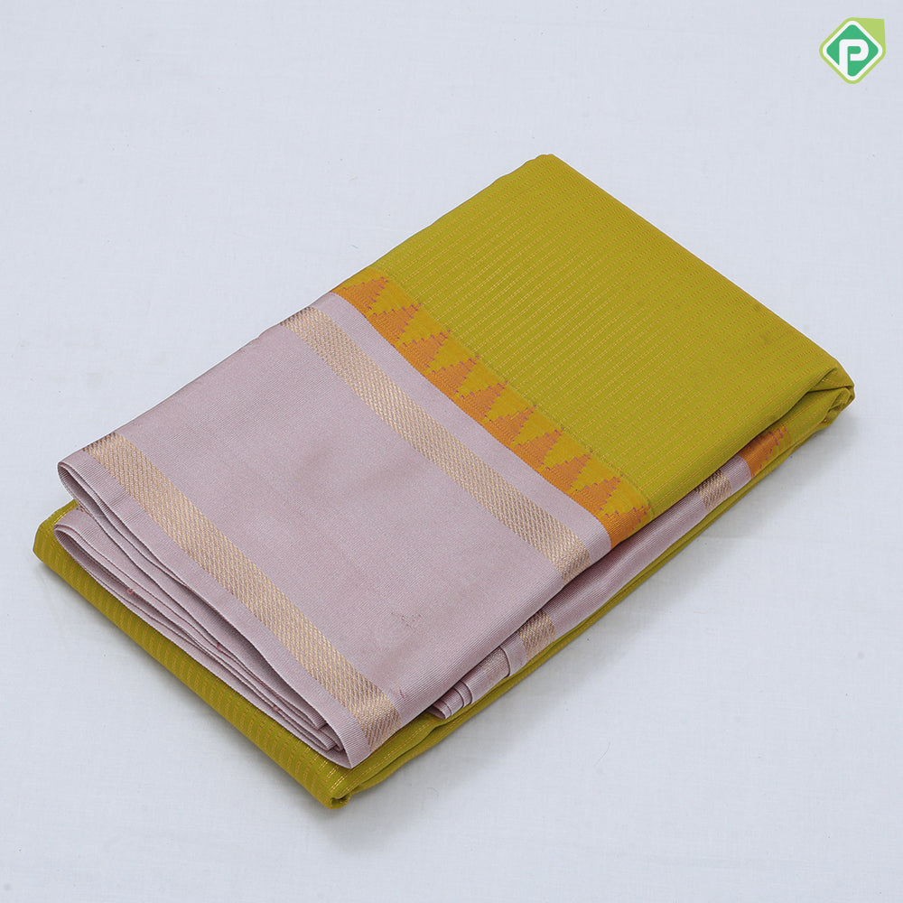 Maroon gold zari double stripes design pista green gold zari rettapet border art silk saree