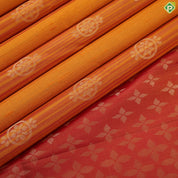 Mustard yellow pink stripes gold zari butta design borderless grand pallu soft silk saree