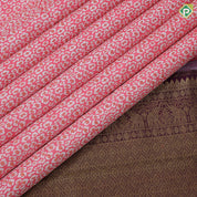 Bubblegum Pink Copper Zari Cheetah Skin Type Design Purple Floral Design Trending Fancy Silk Saree