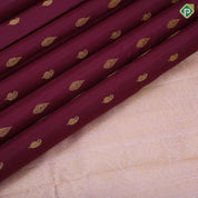Beetroot Red Gold Zari Mango Small Motif  Misty Rose Elephant Peacock Border Design Traditional Silk Saree