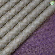 Silver Gray Gold Zari Floral Design Purple Colour Mayilkan Border Design Trending Fancy Silk Saree
