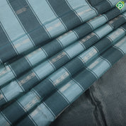 Bottle green rama green gold zari combo partation lines borderless soft silk saree