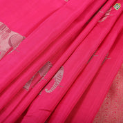 Rani Pink Elephant meena work butta motifs design self edge border trendy silk saree