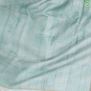 Mint green geometric design zari vairaoosi lines self colour flying fish embroidered fancy cotton saree