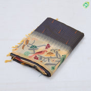 Trending solid colors pythonic design border summer soft fancy material saree