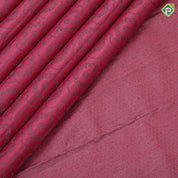 Magenta pink neem zari self thilagam design self color multi lines border self weaved silk saree