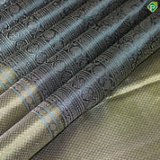 Jungle Green Silver And Gold Zari With Teal Green Maylkan Design Border Traditional Silk Saree