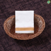 Cream White Gold Zari Border 8 Muzham 60Kuligai Asha Silk Dhoti