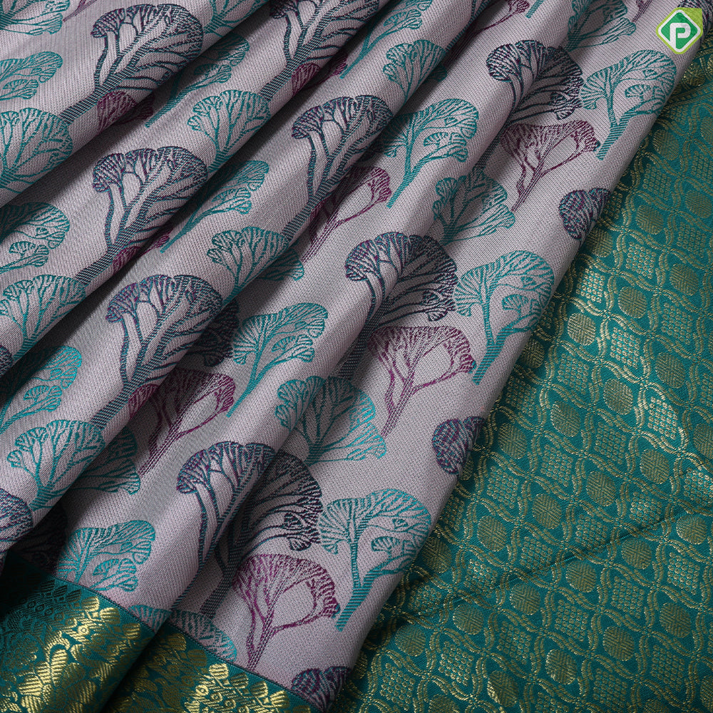 Orangish Pink With Gold Zari Floral Retta Pet Border Trendy Design Saree