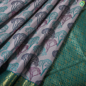 Orangish Pink With Gold Zari Floral Retta Pet Border Trendy Design Saree