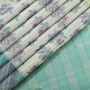 Elechi green multi color flower design Green Multi color cross border tissue trendy silk saree