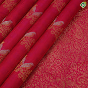 Rani Pink Gold Silver Zari Bride Butta Design Self Colour VanaSingaram Border Design Trendy Silk Saree