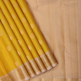Lemon Yellow Gold Zari Gandaberunda Chagaram Butta Design Cream Colour Peacock Ruthracham Border Design Pure Mix Silk Saree