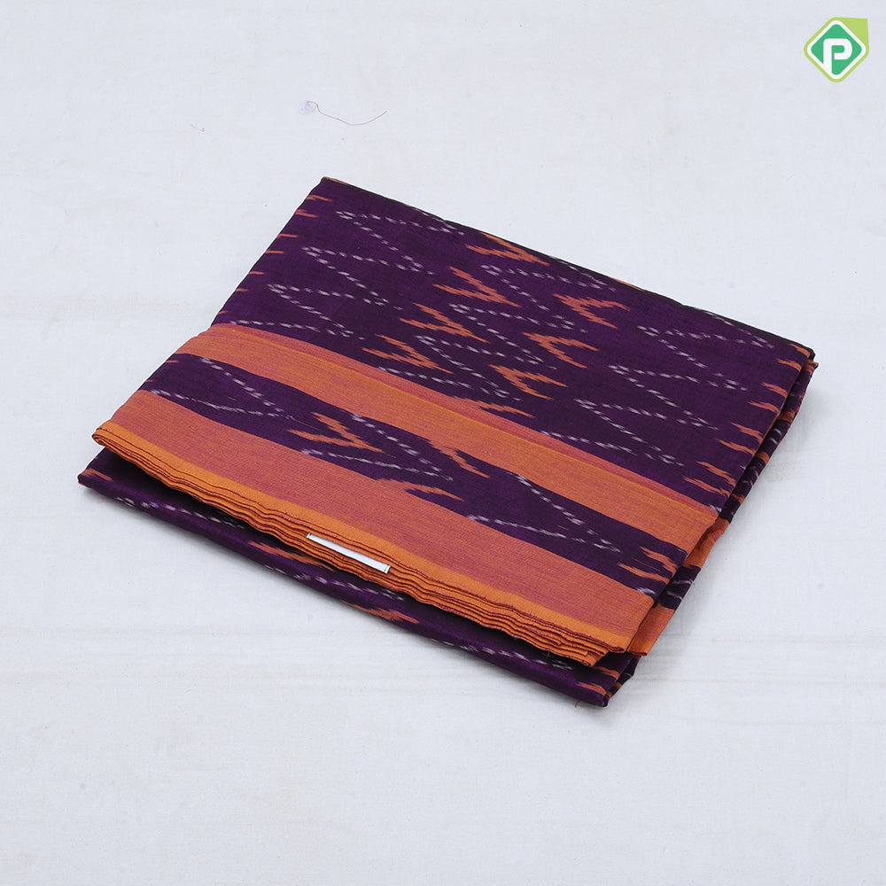 Trending vibe colors ikkat design plain border mulmul cotton fancy saree