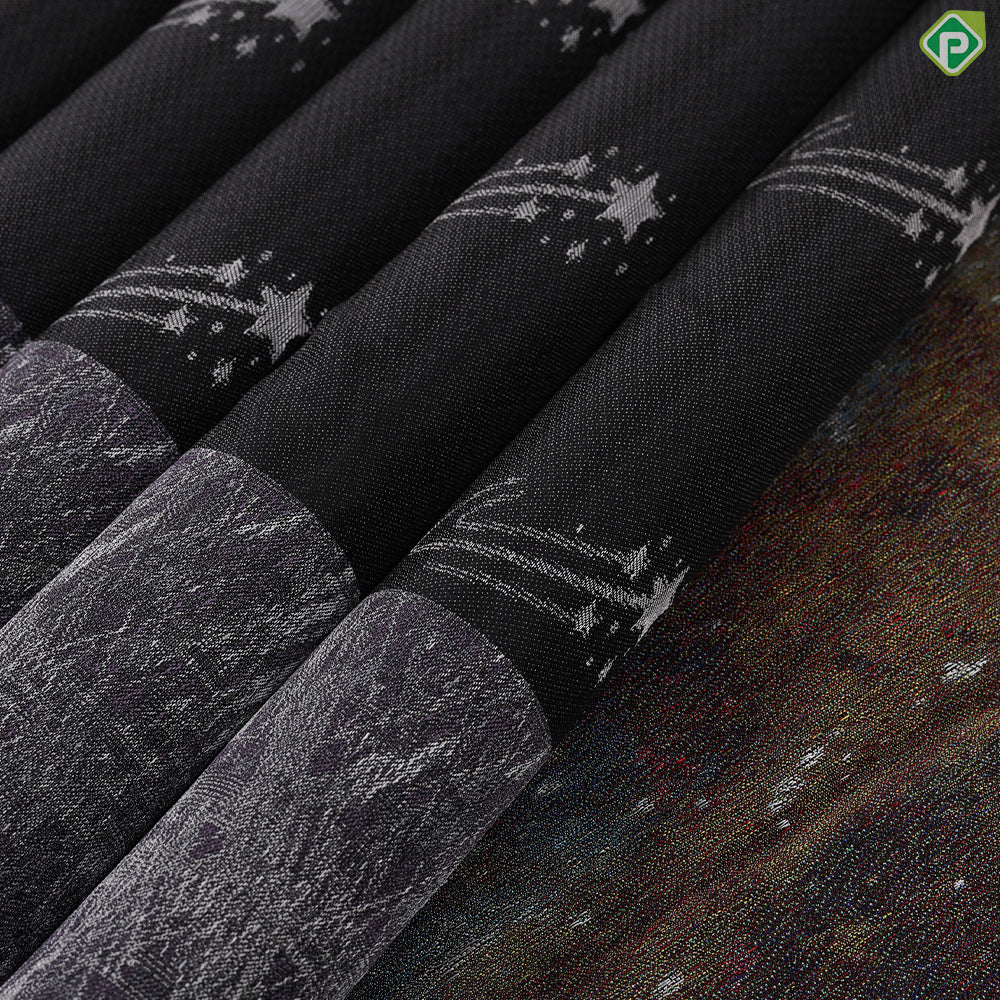 Elephant grey with cream white star design galaxy inspired pallu concept trendy designer silk saree