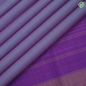 Ice blue dual done plain weaved purple blue gold zari elephant butta line border plain traditional vintage silk saree