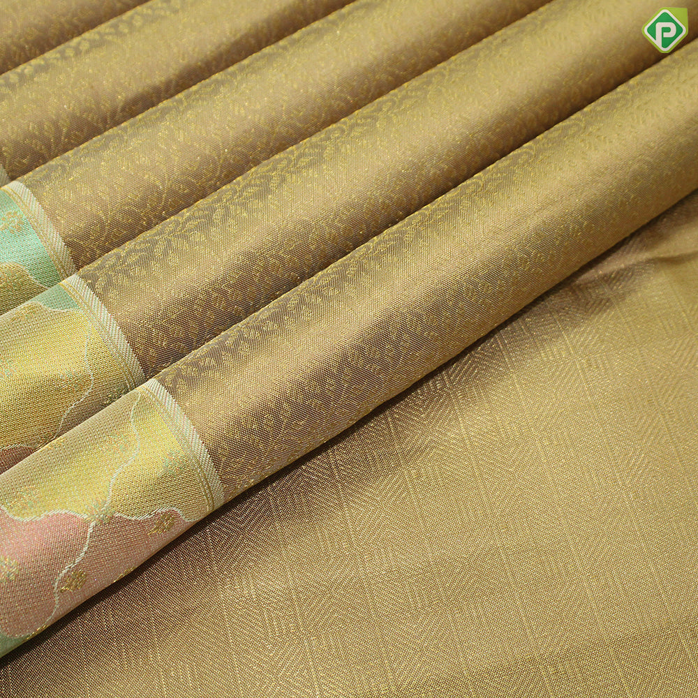 Sandal Wood Color Gold Zari With Multi Color Gross Border Trendy Silk Saree