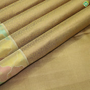 Sandal Wood Color Gold Zari With Multi Color Gross Border Trendy Silk Saree