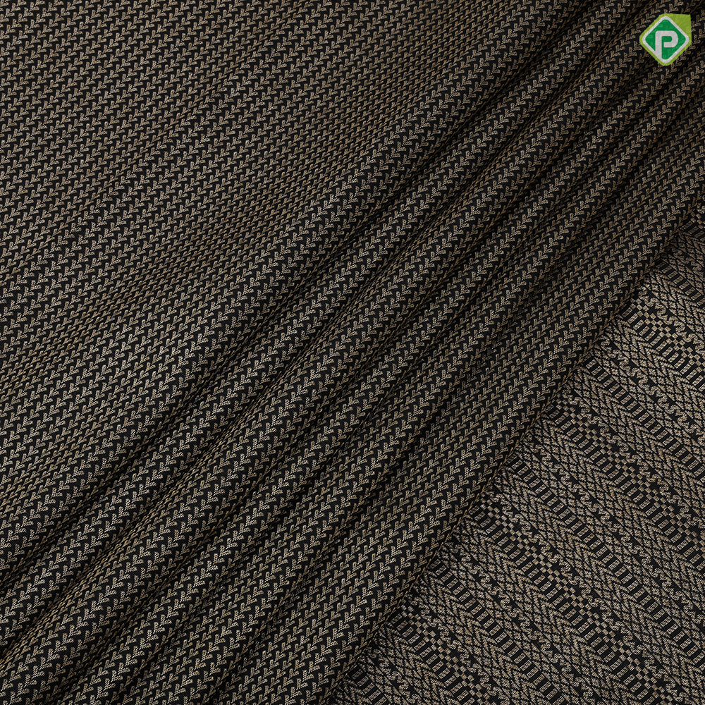 Luxury black gold zari thilagam stripes design self gold zari temple border luxury black silk saree