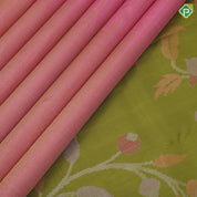 Baby pink gold silver zari tissue pythonic pallu temple border sun and the moon inspired silk saree