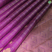 Magenta Color Gold Zari Vaira Oosi Line And Small Motif Border Peacock Tree Butta Traditional Silk Saree