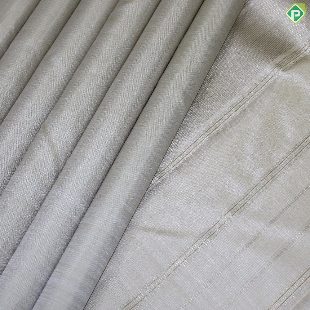 Off-White Color Gold Zari With Small Thread And Gold Maylkan Design Traditional Silk Saree