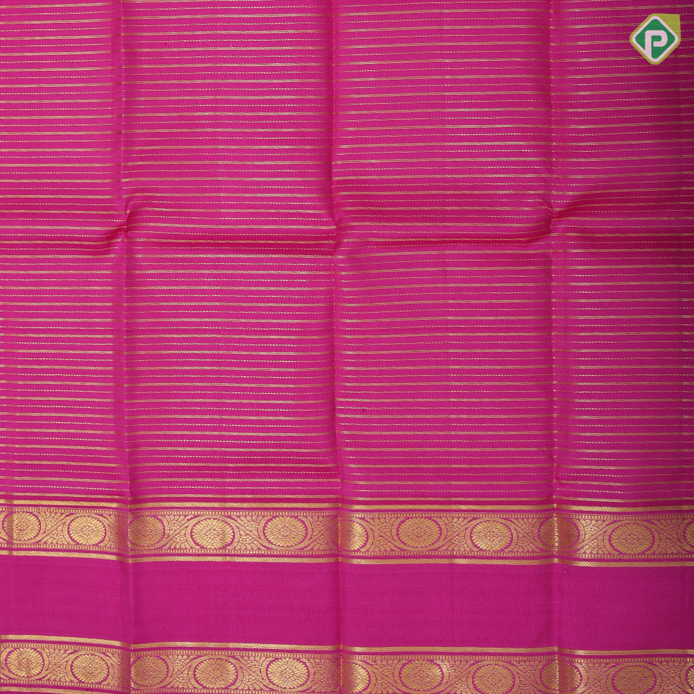 peach pink gold zari checks and mango chakkaram butta rose pink gold zari rettapet border pattu paavadai lehanka