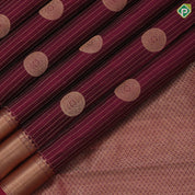 Magenta Gold Zari Vairaoosi Lines Chagara Design Self Colour Ruthracham Mayilkan Border Design Traditional Silk Saree