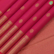Dark Pink Gold Zari Chagaram Flower Motif Design Self Colour Vanasingaram Bavanji Border Design Traditional Silk Saree