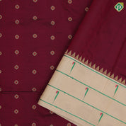 Magenta gold zari small flowers butta design cream white gold zari paithani border and pallu banaras style silk saree