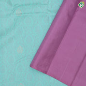 Sea blue purple silver gold zari creeper design self silver gold zari meena work butta border trendy designer silk saree