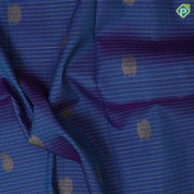 Azure blue silver gold zari checks peacock mango butta red gold zari cross line border pattu paavadai lehanka