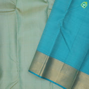 Pista green pink silk thread work embroidered design rexona green gold zari bavanji border traditional silk saree