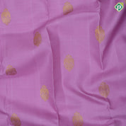 Lavender pink gold zari kandapiranda butta design purple gold zari peacock elephant butta banaras style border Fusion silk saree