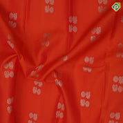 Fanta orange silver gold zari rudraksham annam butta baby pink silver gold zari temple border pure mix silk saree