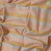 Pink yellow grey tricolor gold zari checks design grey with gold zari rettapet border trendy designer silk saree