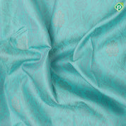 Sea blue purple silver gold zari creeper design self silver gold zari meena work butta border trendy designer silk saree