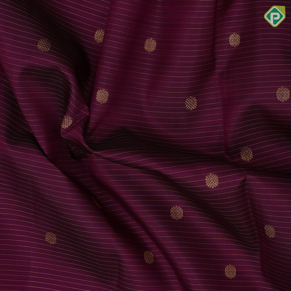 magenta gold zari vairaoosi and butta motifs design self gold zari mayilkan rack border traditional silk saree