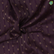 Grape brown gold zari stripes and flower butta purple gold zari retta pattai border pure mix silk saree